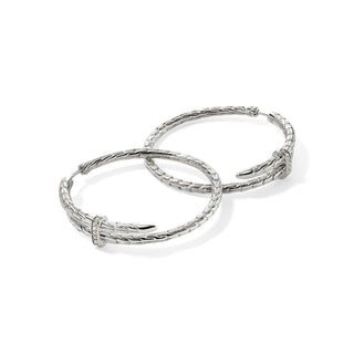 Spear Hoop Earrings, Silver, Diamonds thumbnail