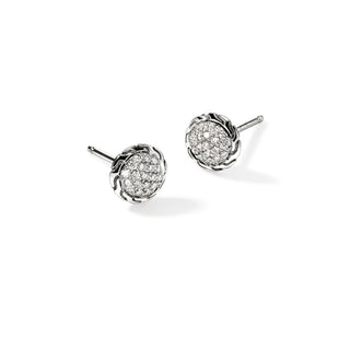 JH Essential Pavé Stud Earring, Sterling Silver, Diamonds, 7MM thumbnail