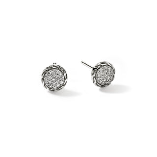 JH Essential Pavé Stud Earring, Sterling Silver, Diamonds, 7MM thumbnail