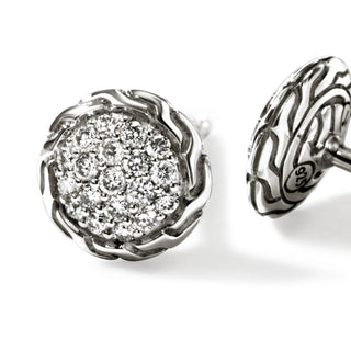 JH Essential Pavé Stud Earring, Sterling Silver, Diamonds, 7MM thumbnail