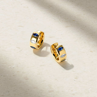 Guardian Sapphire and Diamond Huggie Earrings thumbnail