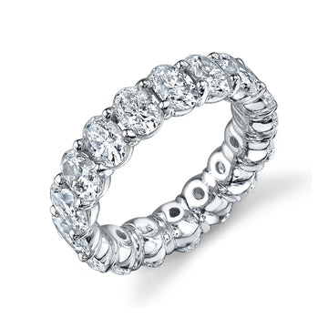 Platinum Larger Oval-Cut Diamond Eternity Band, 4ct G-H, VS