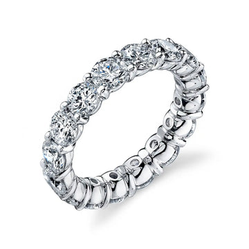 18K White Gold Larger Round Diamond Eternity Band, 3.2ct G-H, SI1-SI2