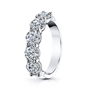 Platinum Five Stone Round Diamond Shared Prong Band, 2.5ct G-H, VS thumbnail