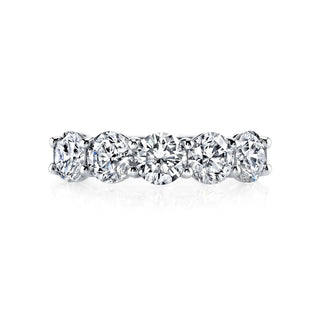 Platinum Five Stone Round Diamond Shared Prong Band, 2.5ct G-H, VS thumbnail