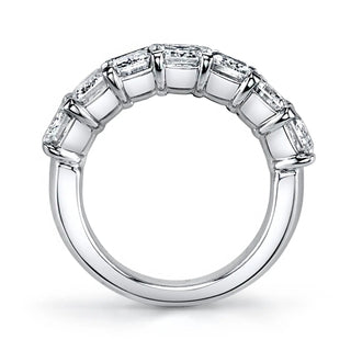 18K White Gold Seven Stone Emerald-Cut Diamond Shared Prong Band, 1.4ct G-H, VS thumbnail