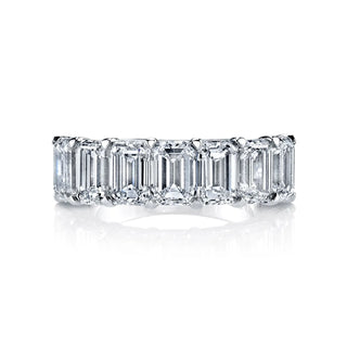 18K White Gold Seven Stone Emerald-Cut Diamond Shared Prong Band, 1.4ct G-H, VS thumbnail