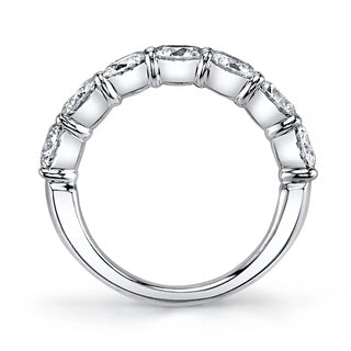 18K White Gold Seven Stone Round Diamond Shared Prong Band, 2.8ct G-H, SI1-SI2 thumbnail