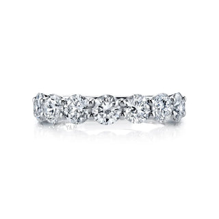 18K White Gold Seven Stone Round Diamond Shared Prong Band, 2.8ct G-H, SI1-SI2 thumbnail