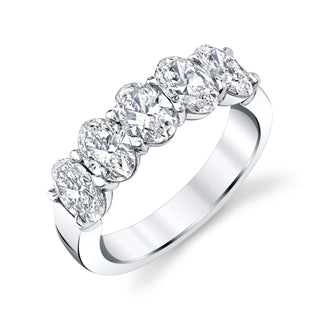 18K White Gold Five Stone Oval-Cut Diamond Shared Prong Band, 2ct G-H, VS thumbnail