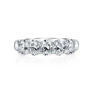 18K White Gold Five Stone Oval-Cut Diamond Shared Prong Band, 2ct G-H, VS thumbnail