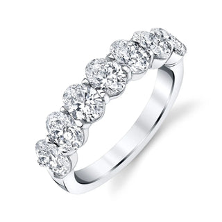 Platinum Seven Stone Oval-Cut Diamond Shared Prong Band, 1.75ct G-H, VS thumbnail