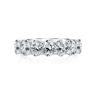 Platinum Seven Stone Oval-Cut Diamond Shared Prong Band, 1.75ct G-H, VS thumbnail
