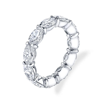 Platinum Larger East West Oval-Cut Diamond Eternity Band, 4.15ct G-H, VS