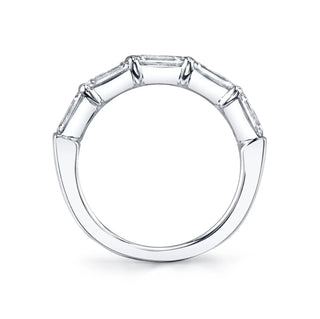 18K White Gold Larger East West Emerald-Cut Diamond Band, 2.25ct G-H, VS thumbnail