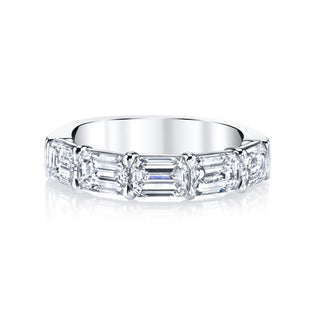 18K White Gold Larger East West Emerald-Cut Diamond Band, 2.25ct G-H, VS thumbnail