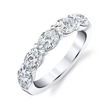 18K White Gold Larger East West Oval-Cut Diamond Band, 1.8ct G-H, SI1-SI2