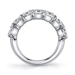 18K White Gold Seven Stone Cushion-Cut Diamond Shared Prong Band, 2.8ct G-H, SI1-SI2 thumbnail