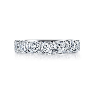 18K White Gold Seven Stone Cushion-Cut Diamond Shared Prong Band, 2.8ct G-H, SI1-SI2 thumbnail