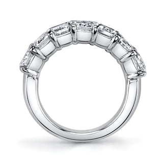 18K White Gold Seven Stone Asscher-Cut Diamond Shared Prong Band, 2.8ct G-H, VS thumbnail