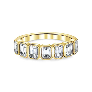 Seven Stone Emerald-Cut Diamond Bezel-Set Eternity Band thumbnail