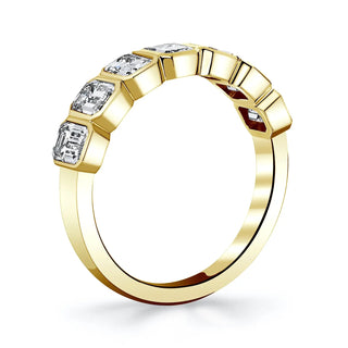 Seven Stone Emerald-Cut Diamond Bezel-Set Eternity Band thumbnail
