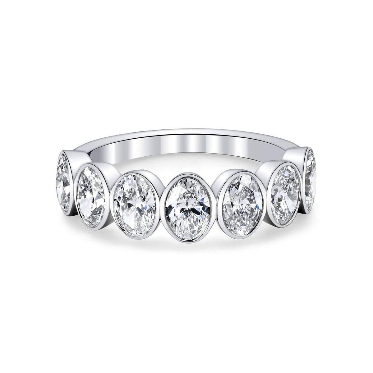 18K White Gold 7-Stone Diamond Band - F189B8
