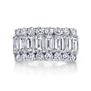 18K White Gold 3-Row Diamond Band - F200A8 thumbnail