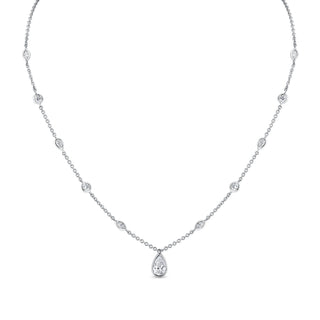 Norman Silverman 18K White Gold Pear Shape=0.82 Pendant 16" H/Si1 Gia - F20473 thumbnail