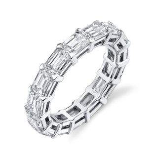 Norman Silverman Platinum Emerald Cut Eternity D=4.55 Band - F20561 thumbnail