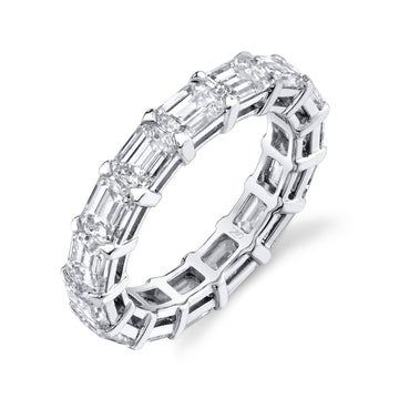 Norman Silverman Platinum Emerald Cut Eternity D=4.55 Band - F20561