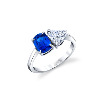 18K White Gold Heart Diamond Ring