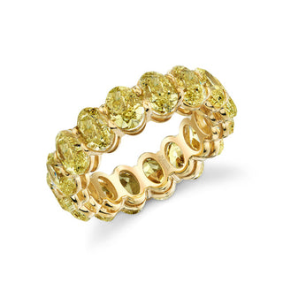 Fancy Yellow Oval Diamonds Eternity Band thumbnail