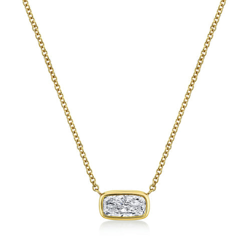 Cushion Cut Diamond Bezel Pendant