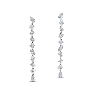 18K White Gold Diamond Dangle Earring