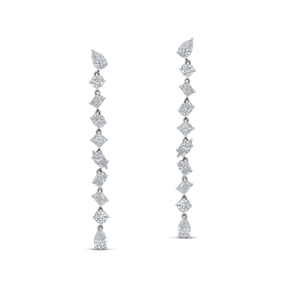 Norman Silverman 18K White Gold Diamond Dngl Erg D=3.27 G-H/VS2