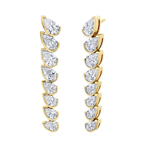 Norman Silverman 18K Yellow Gold D=4.00 Pear Shape Dangle Earrings G/H VS2 - F22026
