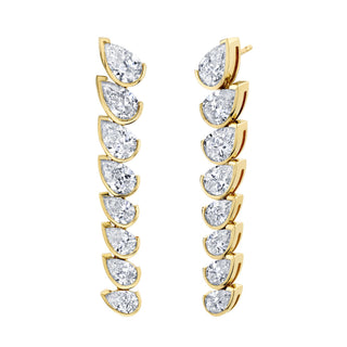 Norman Silverman 18K Yellow Gold D=4.00 Pear Shape Dangle Earrings G/H VS2 - F22026 thumbnail