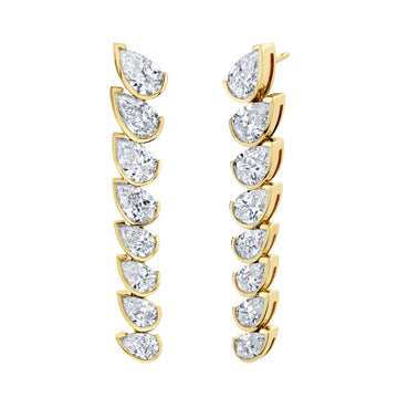 Norman Silverman 18K Yellow Gold D=4.00 Pear Shape Dangle Earrings G/H VS2 - F22026