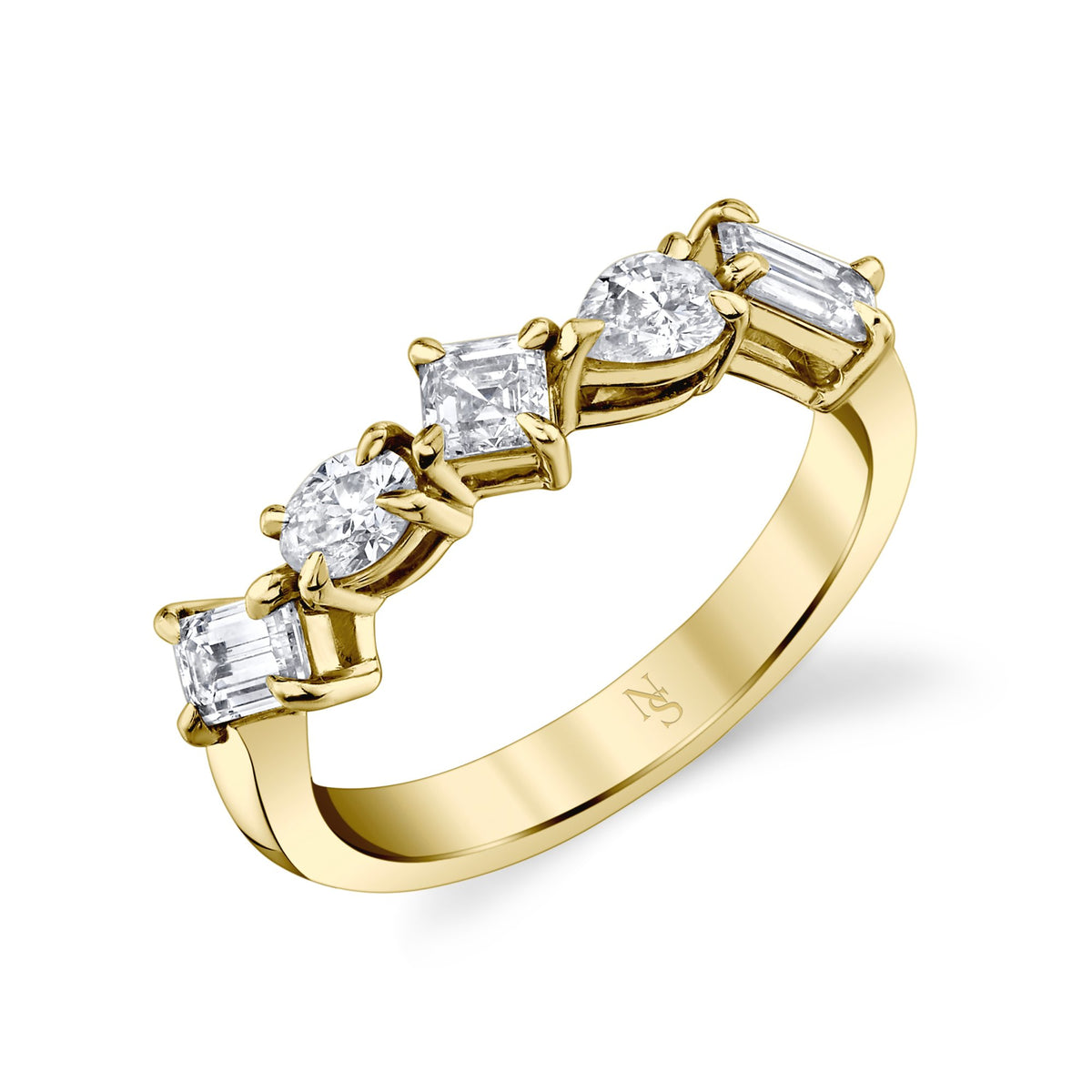 Norman Silverman 18K White Gold Halfway Diamond Band Mixed Diamond=1.55Ct - F22090