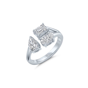 18K White Gold 3 Stone Diamond Ring