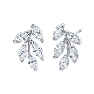 18K White Gold Leaf Diamond Earrings thumbnail