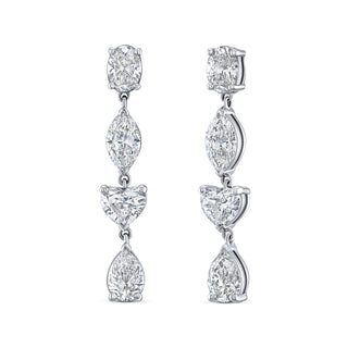18K White Gold Fancy Shape Diamond Drop Earrings thumbnail