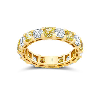 Norman Silverman 18K Yellow Gold Cushion Fy&D=5.17 Eternity Band Ring - F22710