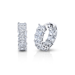 Norman Silverman 18K White Gold Radiant Cut D=4.87 Hoops Earrings - F23253 thumbnail