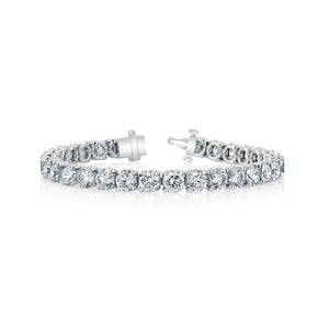 18K White Gold 7" Round Diamond Tennis Bracelet, 5.75ct G-H, SI1-SI2