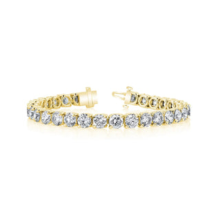18K Yellow Gold 7" Round Diamond Tennis Bracelet, 10ct G-H, SI1-SI2 thumbnail