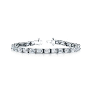 Platinum 7" East West Emerald-Cut Diamond Tennis Bracelet, 9.5ct G-H, VS thumbnail