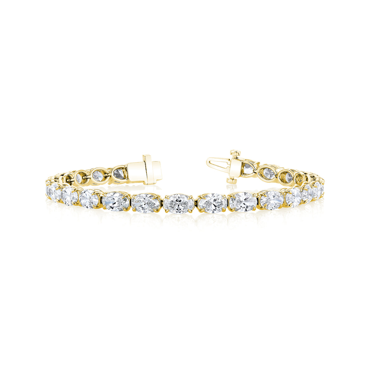 18K Yellow Gold Diamond Tennis Bracelet - FB023A8Y