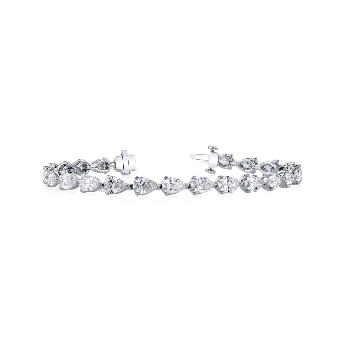 18K White Gold Diamond Tennis Bracelet - FB044B8